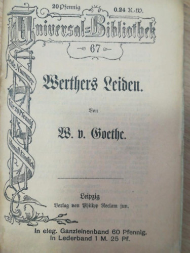 Goethe - Die Lieben des jungen werthers