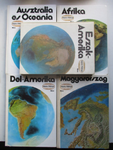 5 db Képes Földrajz kötet (Ausztrália és Óceánia, Magyarország, Észak-Amerika, Dél-Amerika, Afrika)