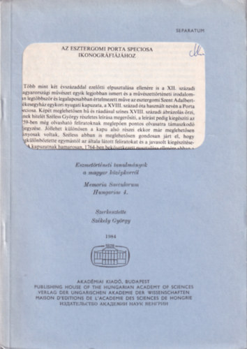 Marosi Ern� - Az Esztergomi Porta Speciosa ikonogr�fi�j�hoz