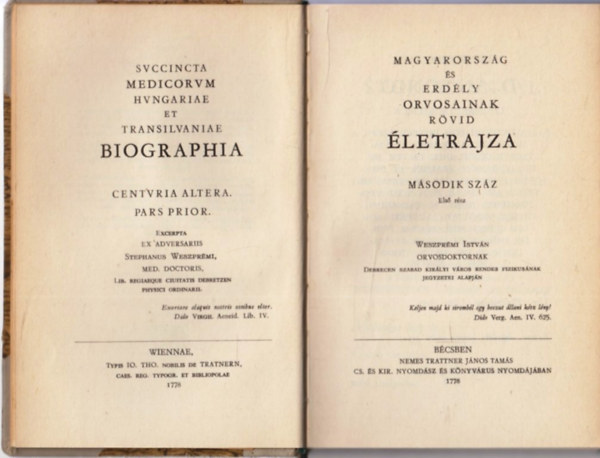 Vezspr�mi Istv�n - K�v�ri Alad�r  (ford.) - Magyarorsz�g �s Erd�ly Orvosainak r�vid �letrajza (M�sodik sz�z - Els� r�sz)
