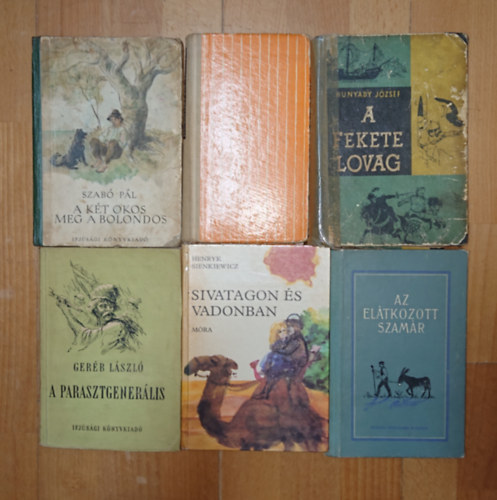 Szab� P�l, Hunyady J�zsef, Ger�b L�szl�, Henryk Sienkiewicz Janikovszky �va - 6 klasszikus ifj�s�gi k�nyv: Aranyes�, A k�t okos meg a bolondos, A fekete lovag, Az el�tkozott szam�r, A parasztgener�lis, Sivatagon  �s vadonban