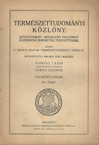 Természettudomány közlöny - LVI. kötet 3. szám. 811. füzet