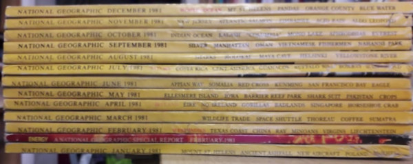 National Geographic: 1981. Vol. 159, No. 1,2,3,4,5,6, Vol. 160, No. 1,2,3,4,5,6