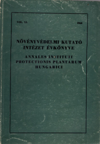 Dr. Kacs Andrs - Nvnyvdelmi Kutat Intzet vknyve 1968 ( Vol. XI. )