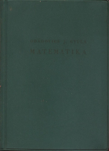 Ob�dovics J�zsef Gyula - Matematika