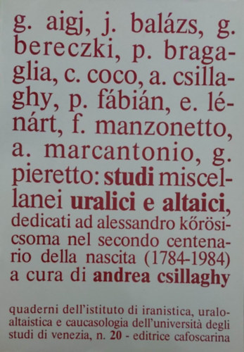 Andrea Csillaghy - Studi Uralici e Altaici N 20