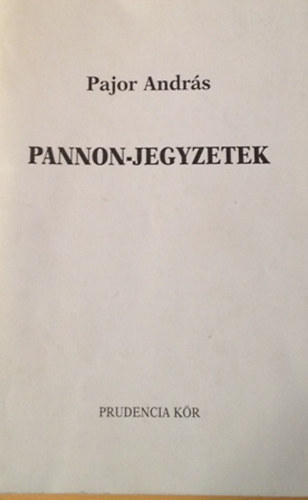 Pajor Andrs - Pannon-jegyzetek