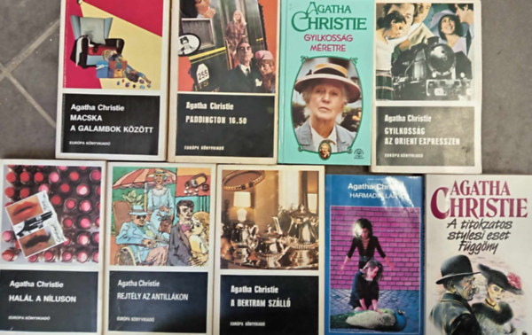 Agatha Christie - (9db) Agatha Christie knyvcsomag: Macska a galambok kztt / Paddington 16.50 / Gyilkossg mretre / Gyilkossg az Orient Expresszen / Hall a nluson / Rejtly az Antillkon / A bertram szll / Harmadik lny / A titokzatos Stylesi ese