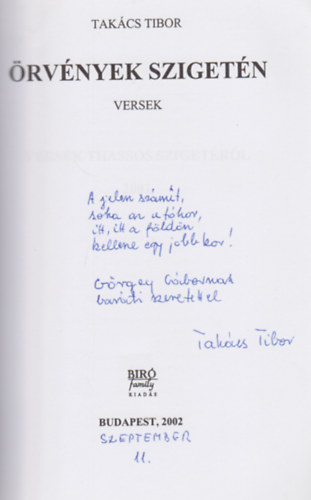 Tak�cs Tibor - �rv�nyek sziget�n (Dedik�lt)