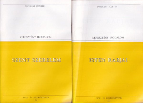 2 db. Populart füzetek- Keresztény irodalom (Szent szerelem + Isten rabjai)