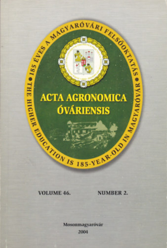 Acta Agronomica vriensis Vol. 46. No. 2.