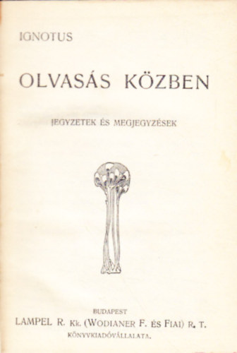 Ignotus - Olvasás közben - jegyzetek és megjegyzések