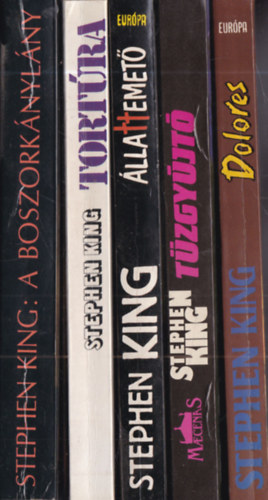 Stephen King - 5 db. Stephen King m�: A boszork�nyl�ny + Tort�ra + �llattemet� + T�zgy�jt� + Dolores