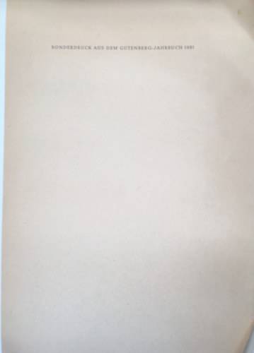 Csapodi-Gárdonyi Klára - Sonderdruck aus dem Gutenberg-Jahrbuch 1981