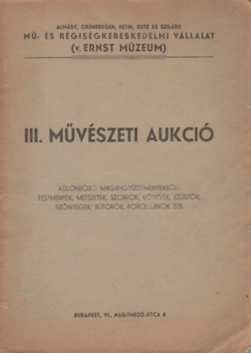 III. Mvszeti Aukci 1946.