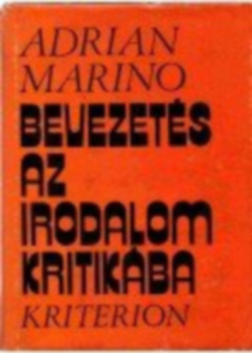 Adrian Marino - Bevezet�s az irodalomkritik�ba