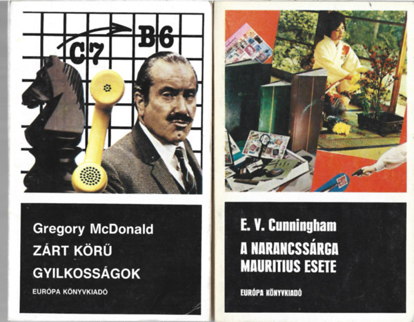 2 db könyv, Gregory McDonald: Zártkörű gyilkosságok, E. V. Cunningham: A narancssárga mauritius esete
