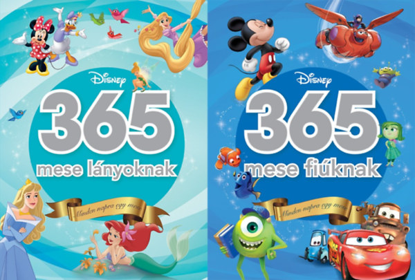 Eisner Zsuzsanna  (szerk.), Balla N�ra (szerk.), Horv�th Vivien (szerk.), Sepsi L�szl� (szerk.), Tak�cs Andrea (szerk.) Bardi Betty (szerk.) - 2 db Disney mesegy�jtem�ny: 365 mese l�nyoknak - Minden napra egy mese + 365 mese fi�knak - Minden napra egy mese