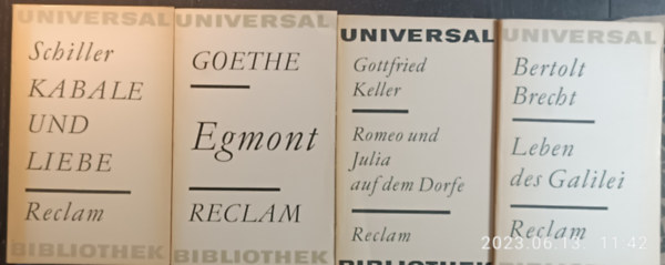 Goethe Johann Wolfgang von, Gottfried Keller, Bertolt Brecht Friedrich Schiller - 4 Klassiker  Bcher von  (Reclams Universal-Bibliothek)