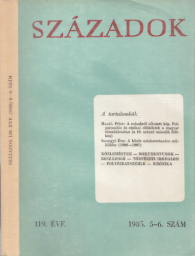 Tilkovszky Lornt, Urbn Aladr Pl Lajos - Szzadok 119. vfolyam 5-6. szm