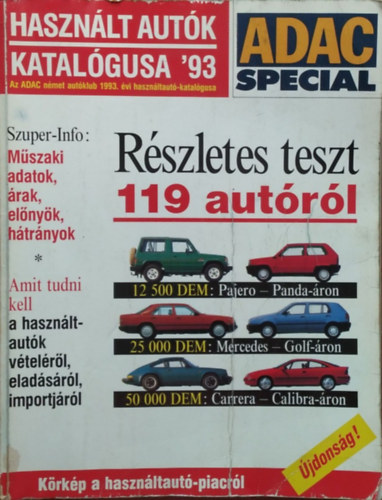 Használt autók katalógusa 1993. (ADAC Special)