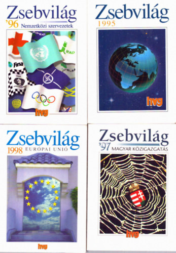 Simon kos (szerk.), Vass Pter (szerk.) - 4 db Zsebvilg zsebknyv: 1995 - Nemzetkzi szervezetek 1996 - Magyar kzigazgats 1997 - Eurpai Uni 1998