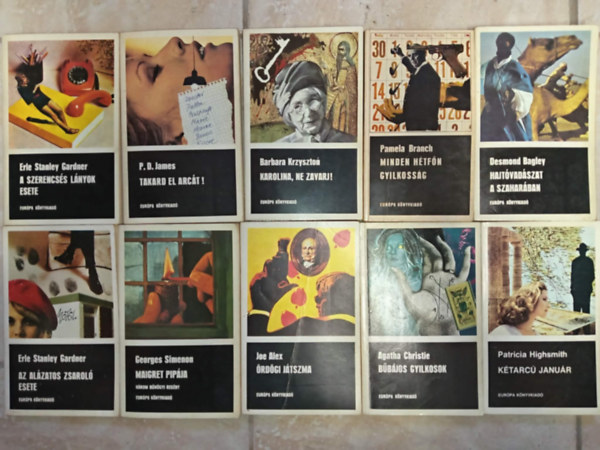 P. D. James, Barbara Krzyszton, Pamela Branch, Desmond Bagley, Georges Simeon, ...�s m�g sokan m�sok Erle Stanley Gardner - 9(10db) Fekete k�nyvek k�nyvcsomag: a szerencs�s ��nyok esete / Takard el arc�t! / Karolina, ne zavarj! / Minden h�tf�n gyilkoss�g / Hajt�vad�szat a szahar�ban / Az �ltal�nos zsarol� esete / Maigret pip�ja / �rd�gi j�tszma / B�b�