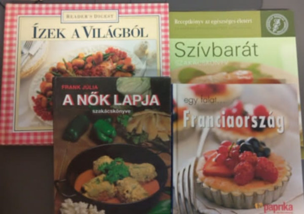 Dr Ga�ln� P�da B.-Zajk�s G�bor, Indrig Kiefer Frank J�lia - Udo Zifko - Gasztron�miai k�nyvcsomag (7 darab) Agyserkent� �telek; Di�t�sk�nyv; Sz�rnyaspar�d�; A n�k lapja szak�csk�nyv; Egy falat Franciaorsz�g; �zek a vil�gb�l; Sz�vbar�t szak�csk�nyv
