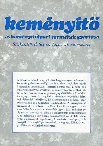 Dr. S�lyom L.-Kudron J. - Kem�ny�t� �s kem�ny�t�ipari term�kek gy�rt�sa