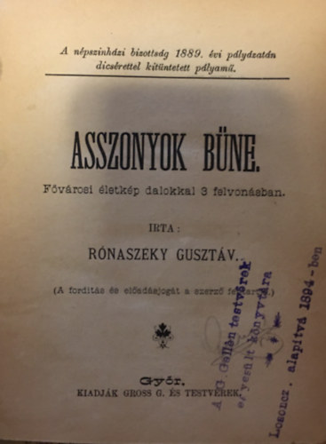 Rnaszky Gusztv - Asszonyok bne