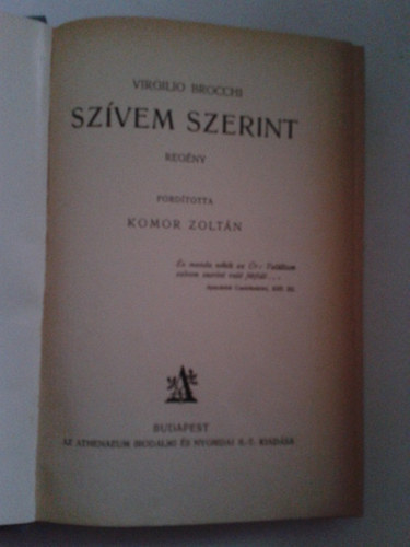Virgilio Brocchi - Sz�vem szerint  /olasz �rok/