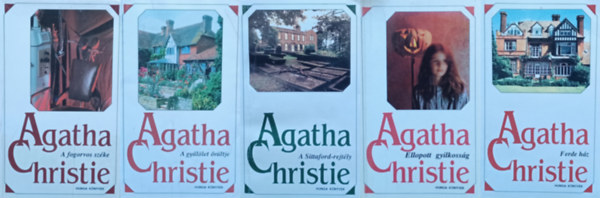 Agatha Chirstie - 5 db Agatha Christie krimi: Ellopott gyilkosság + A Sittaford-rejtélyA Sittaford-rejtély + Ferde ház + A fogorvos széke + A gyűlölet őrültje