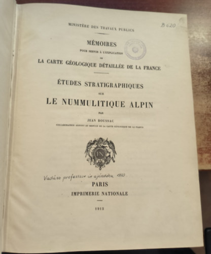 Jean Boussac - Études stratigraphiques sur le nummulitique alpin (1912)