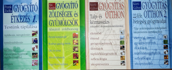 Fsi Katalin, Frank Zsfia Krti Gbor - 4db otthoni gygymdokkal, egszsges letmddal kapcsolatos knyv - Krti Gbor-Gygyts otthon 1-2., Fsi Katalin-Gygyt zldsgek s gymlcsk, Frank Zsfia-Gygyt tkezs 1.