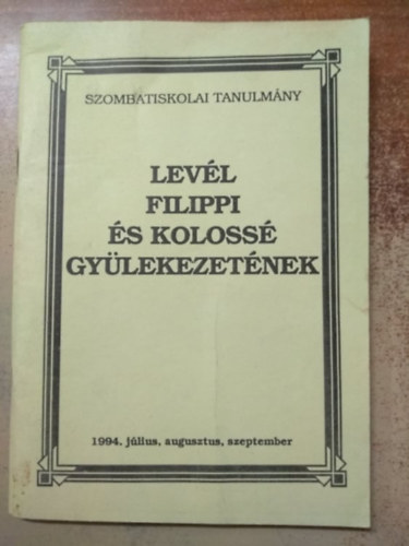 Lev�l filippi �s koloss� gy�lekezet�nek