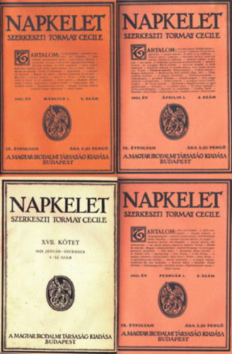 Tormay Cecile  (szerk.) - Napkelet 1931. janu�r-december 1-12 sz�m egybek�tve