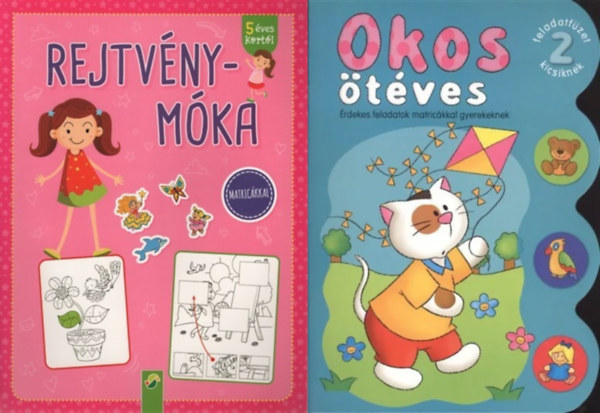 Agnieszka Bator - 2 db fejlesztknyv tvesek szmra: Rejtvnymka - Matrickkal + Okos tves 2. - rdekes feladatok matrickkal gyerekeknek