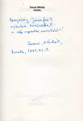 Sarusi Mihly - Kazal (dediklt)