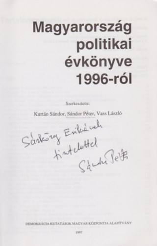 Kurtn-Sndor-Vass  (szerk.) - Magyarorszg politikai vknyve 1997