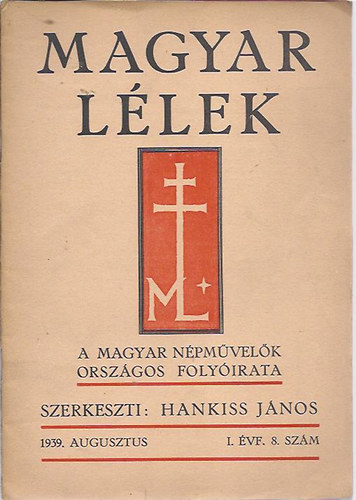 Hankiss J�nos  (szerk.) - Magyar l�lek  I. �vf. 8. sz�m
