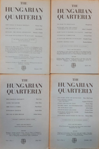 9 db The hungarian Quarterly: Vol 1.: No.1-4 / Vol 2.: No.1 / Vol 3.: No 1-4./ Vol.4.: No. 1-2/ Vol 5: No.:1-2