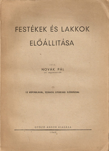 Novák Pál - Festékek és lakkok előállítása