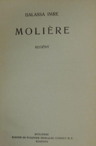 Balassa Imre - Molire