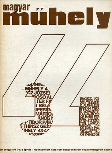 Magyar Mhely 1974 prilis (12. vf. 43-44. szm)