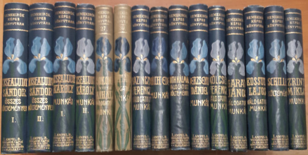 Zrinyi Miklós + Kossuth Lajos + Garay János + Kölcsey Ferencz + Berzsenyi Dániel + Tóth Ede + Kazinczy Ferencz + Pázmány Péter + Csokonai Vitéz Mihály + Kisfaludy Károly I-II. munkái + Kisfalundy Sándor I-II. + Tóth Kálmán + Schiller