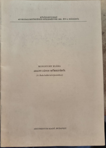 Monostory Klra - Arany Jnos mhelybl