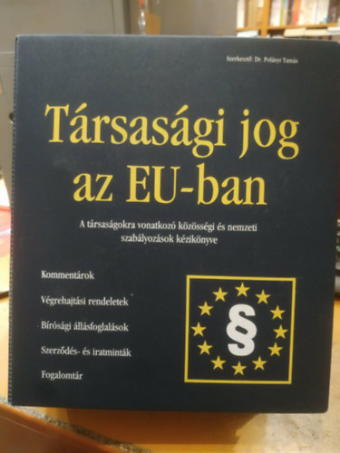 Dr. Polányi Tamás - Társasági jog az Eu-ban