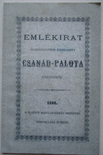 Emlkirat Csandmegybe kebelezett Csand-Palota kzsgrl