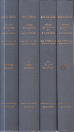 Szentírás - Mózes öt könyve és a Haftárák I-IV. (Reprint)- hiány: V. kötet