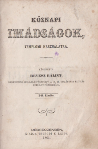 R�v�sz B�lint - K�znapi im�ds�gok, templomi haszn�latra